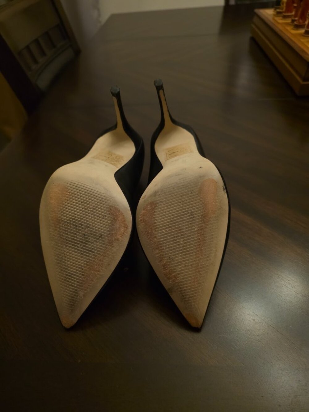 ALDO Black Leather Pointed-Toe Stiletto Pumps - Size 6 - Picture 5 of 5